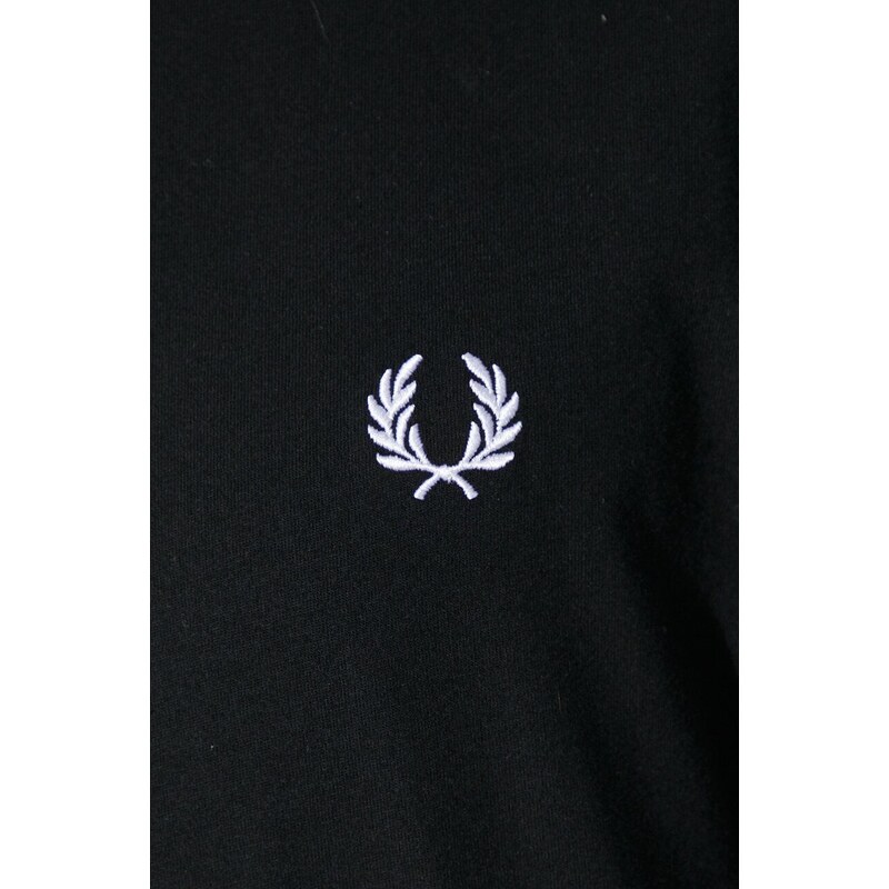 Bavlněné tričko Fred Perry Rear Powder Laurel Graphic Tee černá barva, s aplikací, M7784.102