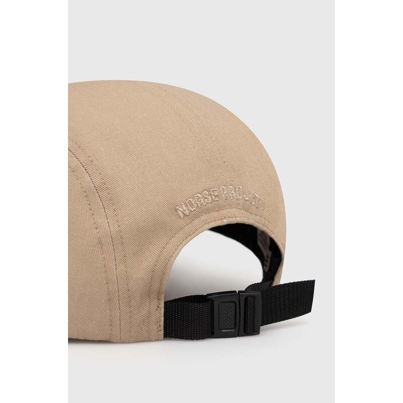 Bavlněná baseballová čepice Norse Projects Twill 5 Panel Cap béžová barva, N80.0126.0966