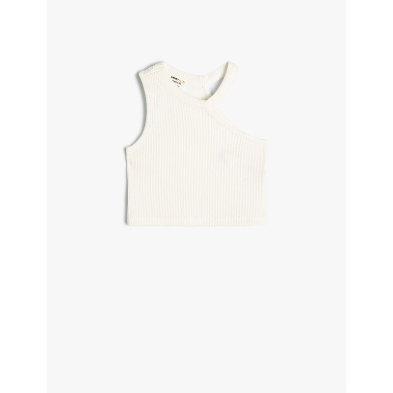 Koton Crop Undershirt One-Shoulder Round Neck Ribbed