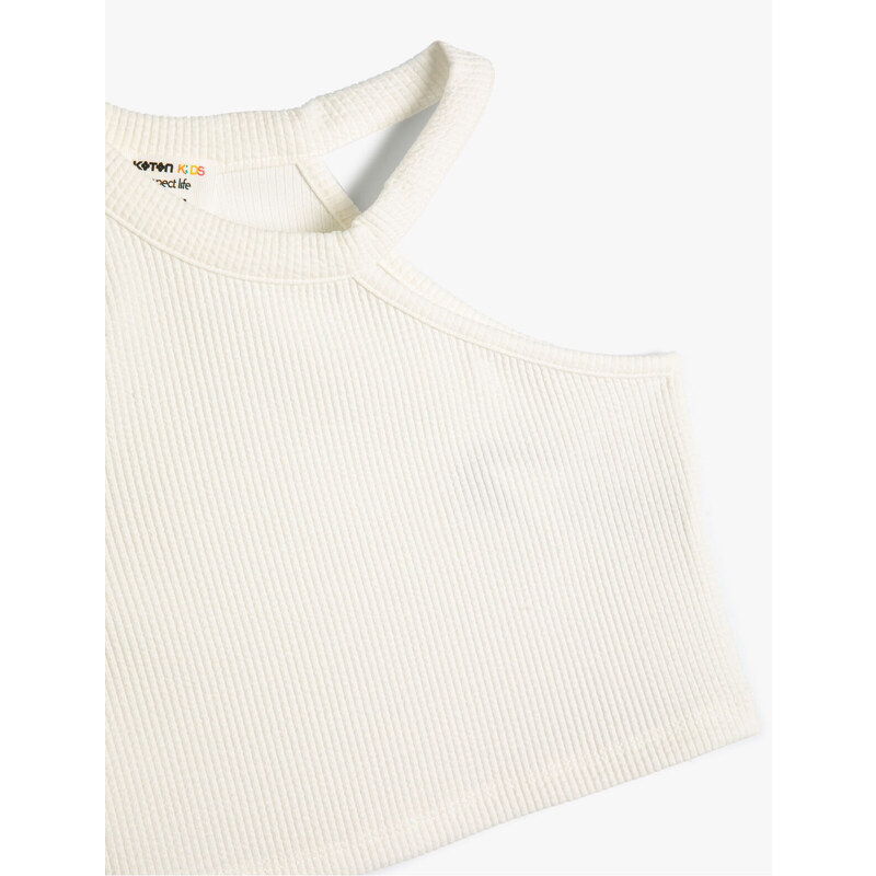 Koton Crop Undershirt One-Shoulder Round Neck Ribbed