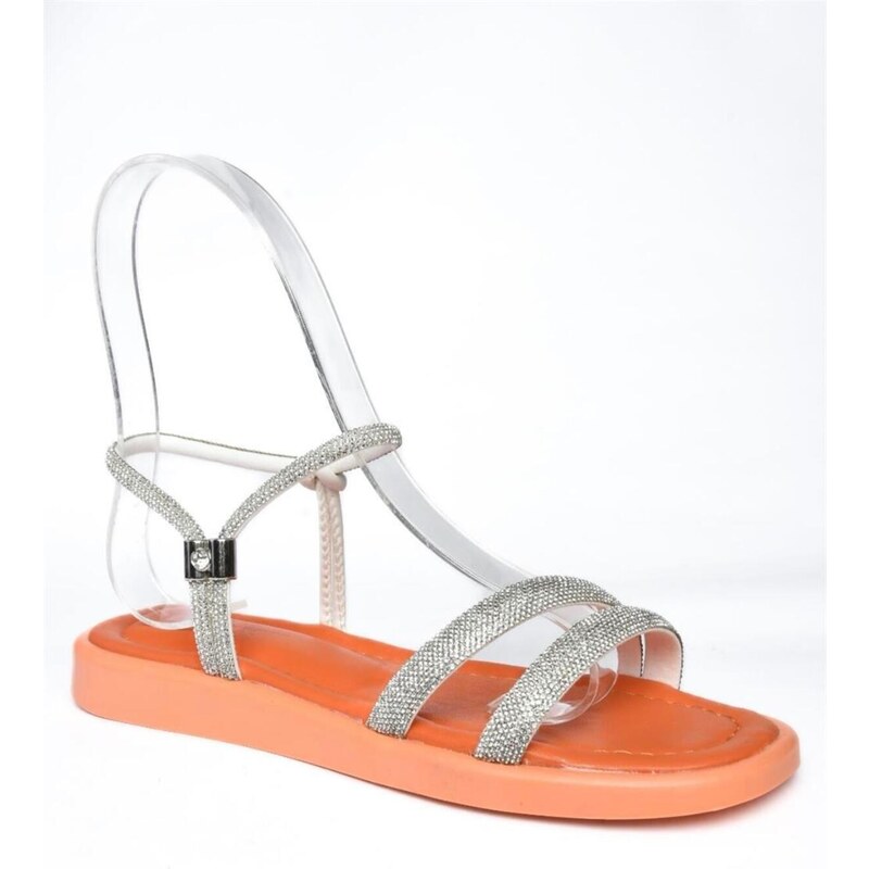 Fox Shoes P278807209 Orange Stone Detailed Women's Daily Sandals