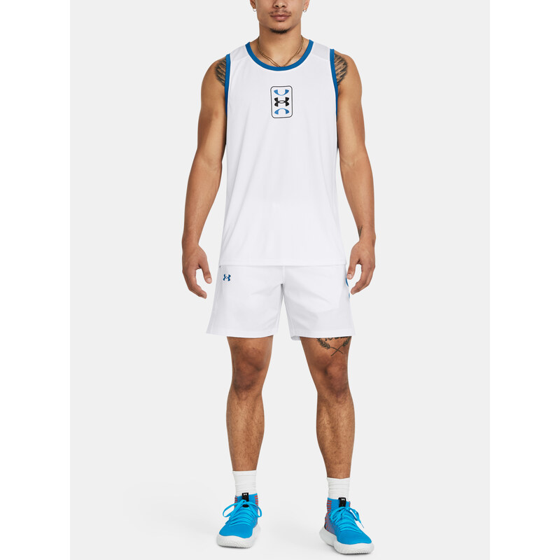 Under Armour Kraťasy UA Baseline Woven Short-WHT - Pánské