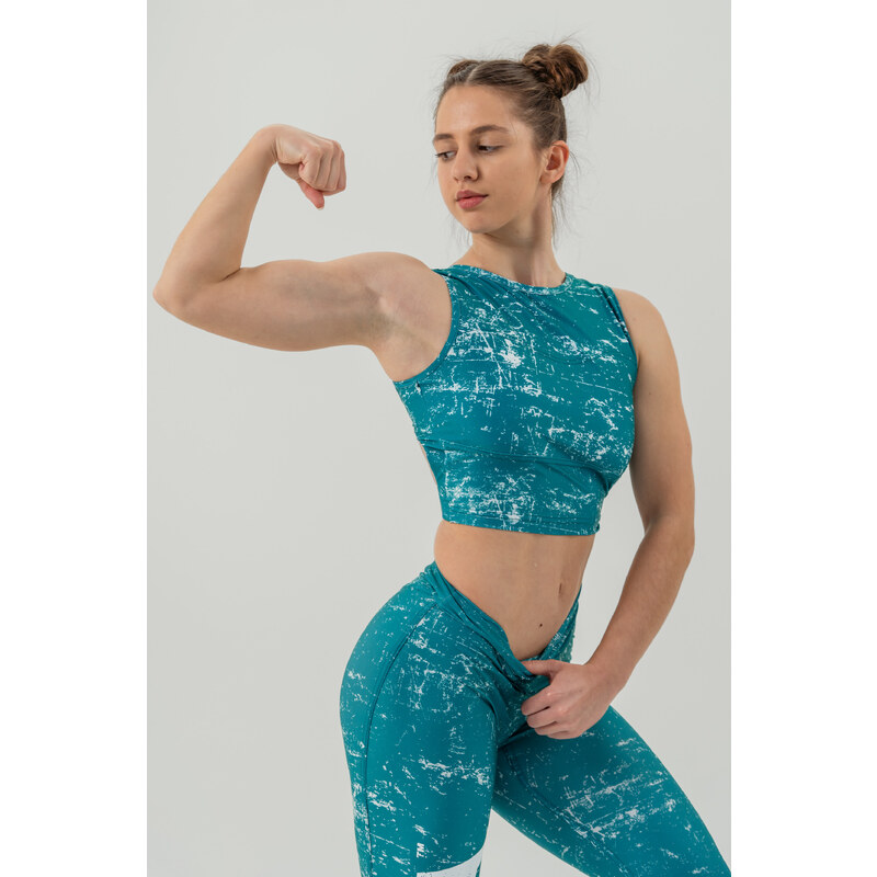NEBBIA Barbell Therapy Crop top tílko ROUGH GIRL 617 Green