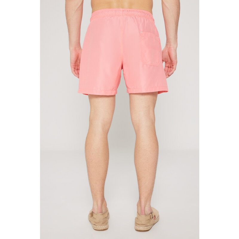 AC&Co / Altınyıldız Classics Men's Orange Standard Fit Regular Cut Quick Drying Side Pockets Patterned Swimwear Marine Shorts.