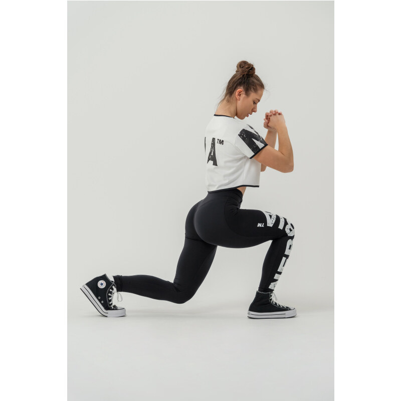 NEBBIA - Fitness legíny s vysokým pasem GLUTE CHECK 613 (black)