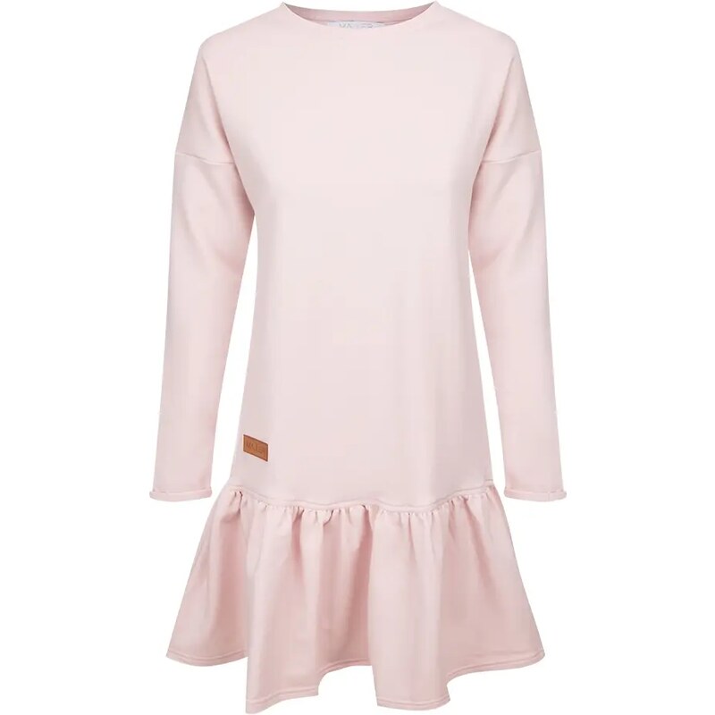 MALLER Dámské teplákové šaty s volánem POSH pink - L