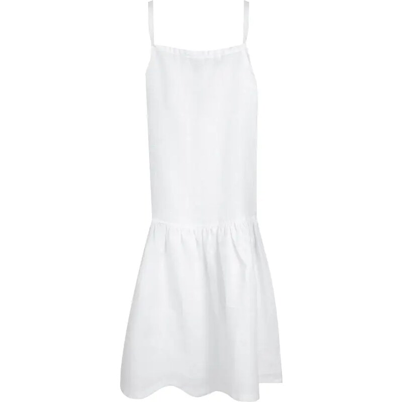 MALLER Dětské šaty lněné LINEN WHITE - 110/116