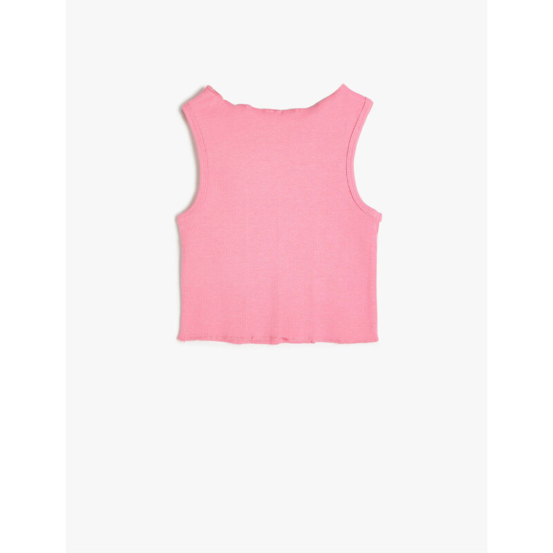 Koton Crop Singlets Thick Straps Ribbed Cotton