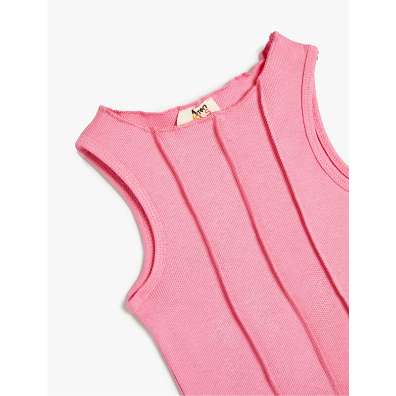 Koton Crop Singlets Thick Straps Ribbed Cotton