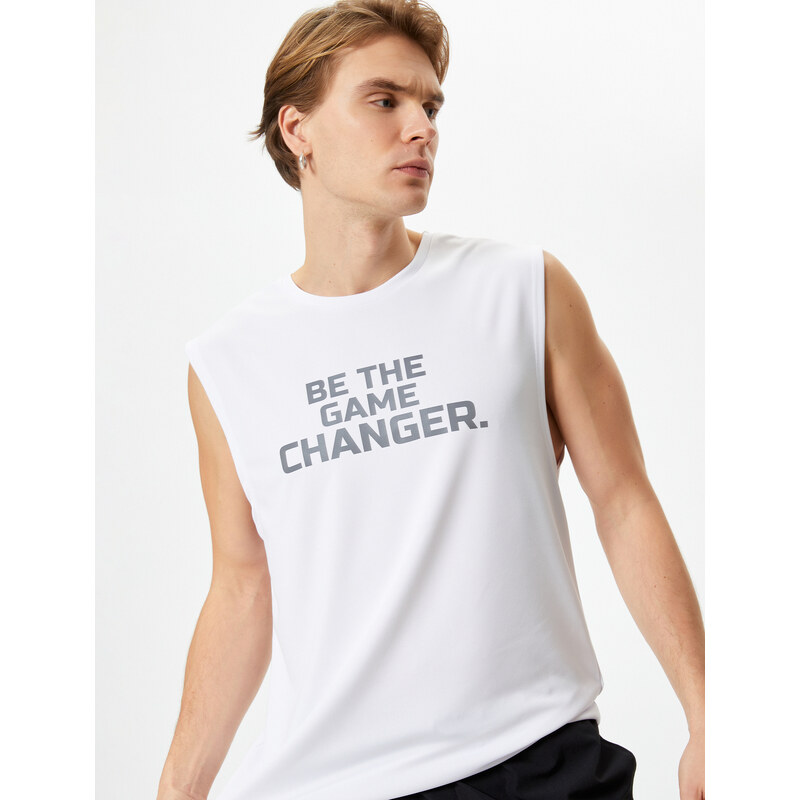 Koton Athletic Singlets, Sleeveless, Slogan Printed Crewneck