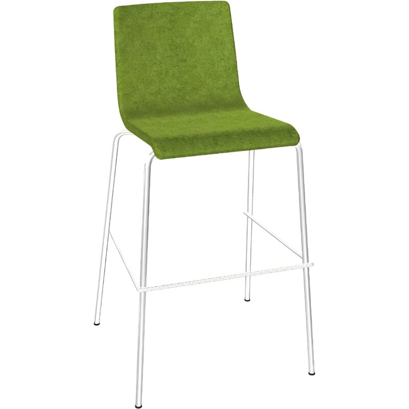 Narbutas Zelená čalouněná barová židle MOON 77 cm