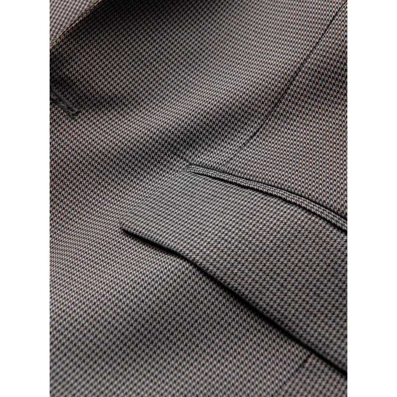 Ombre Clothing Pánské sako v jemné kostkované barvě - šedé V2 OM-BLZB-0116
