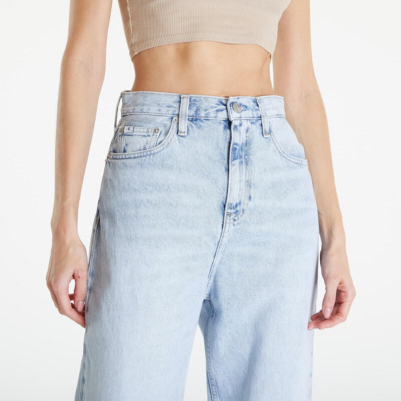 Dámské džíny Calvin Klein Jeans High Rise Relaxed Coated Jeans Denim Light