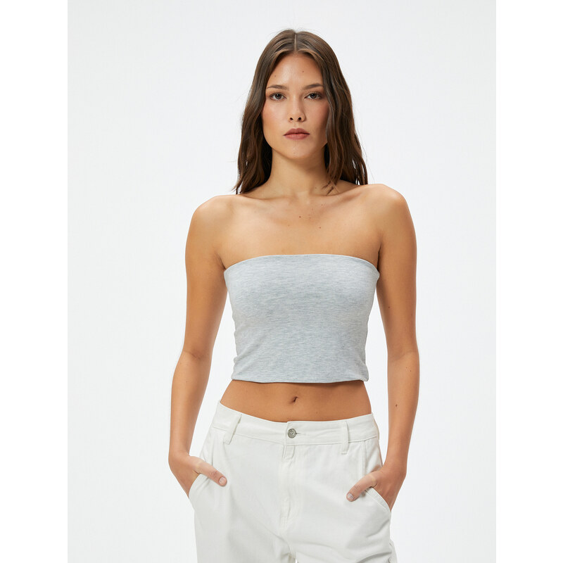 Koton Crop Strapless Top Viscose Blended