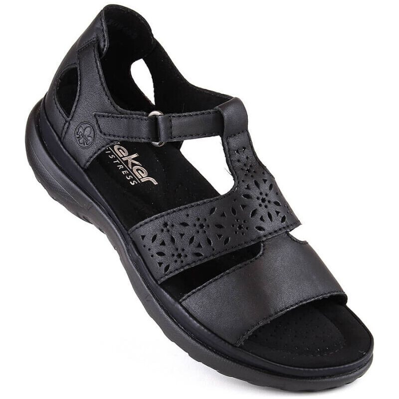 Kožené pohodlné sandály Rieker W RKR668 black