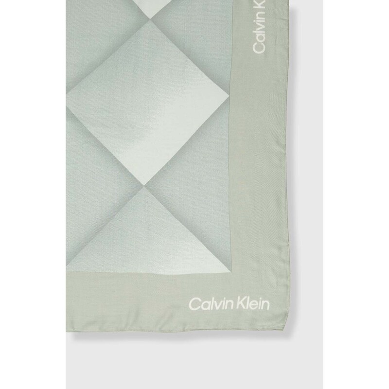 Šátek Calvin Klein šedá barva