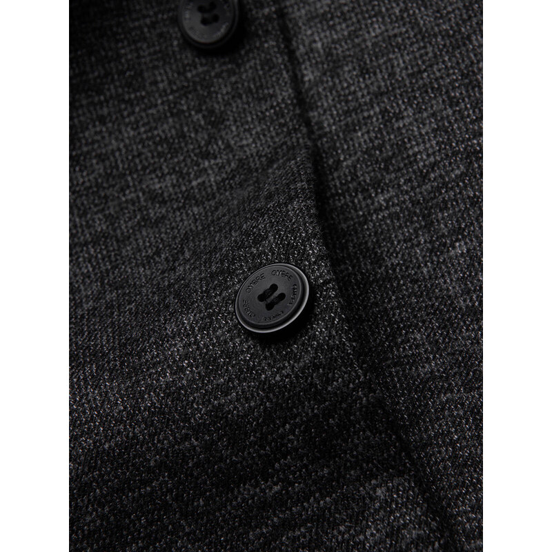 Ombre Men's casual jacket with decorative pin on lapel - graphite melange