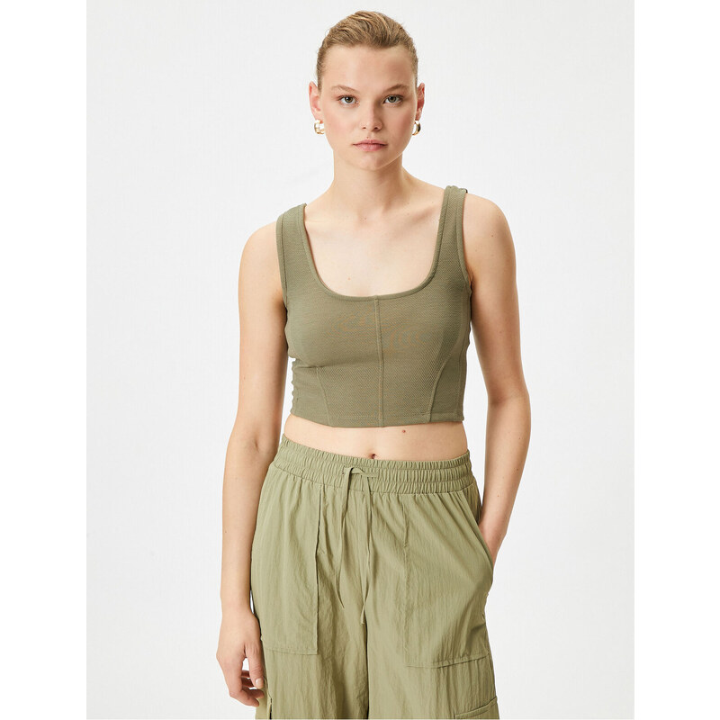 Koton Crop Undershirt U Neck Strapless