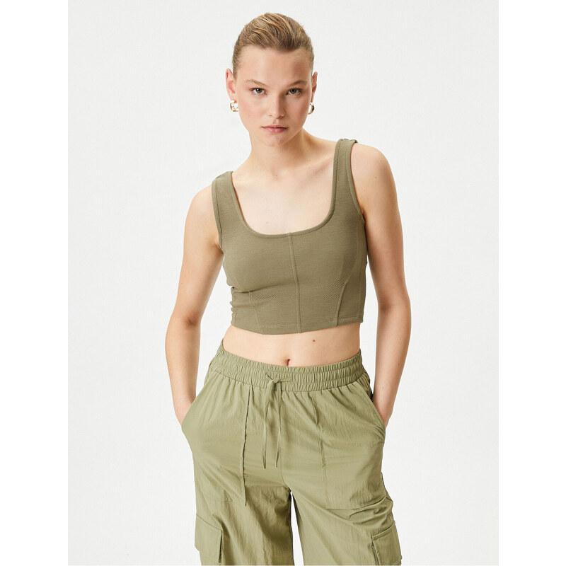 Koton Crop Undershirt U Neck Strapless