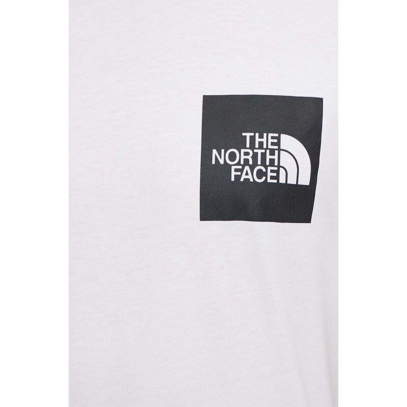 Bavlněné tričko The North Face M S/S Fine Tee bílá barva, s potiskem, NF0A87NDFN41