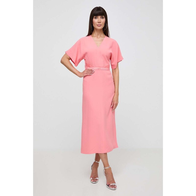 Šaty BOSS růžová barva, maxi, oversize, 50512822