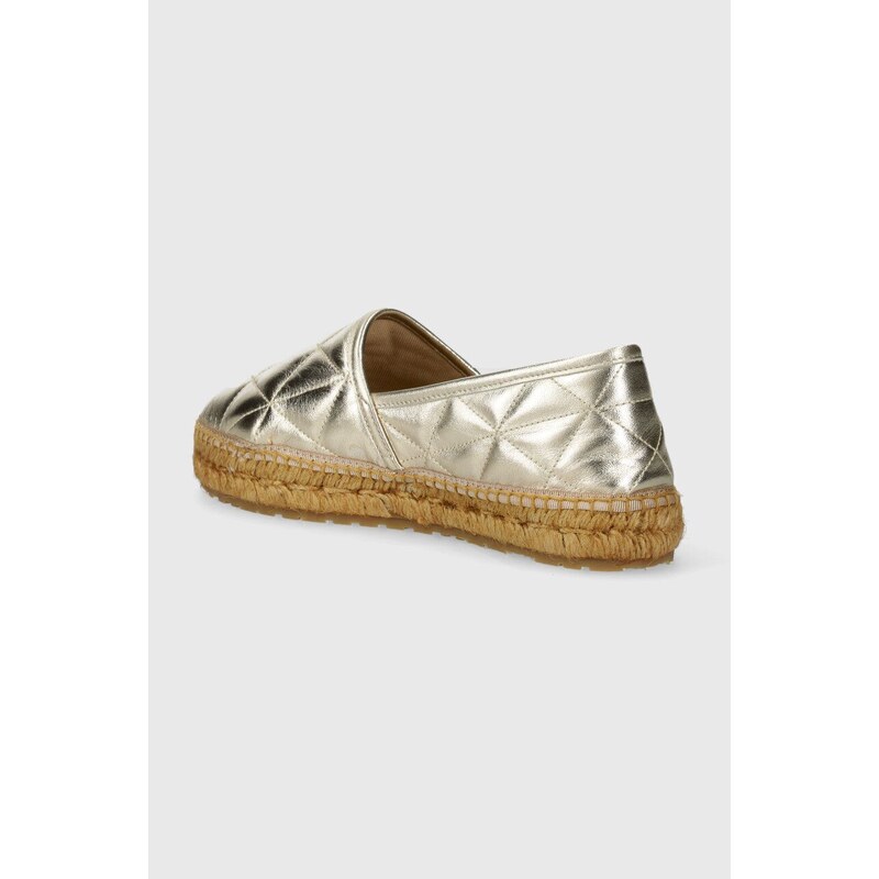 Kožené espadrilky Love Moschino zlatá barva, JA10582G0IIF0900