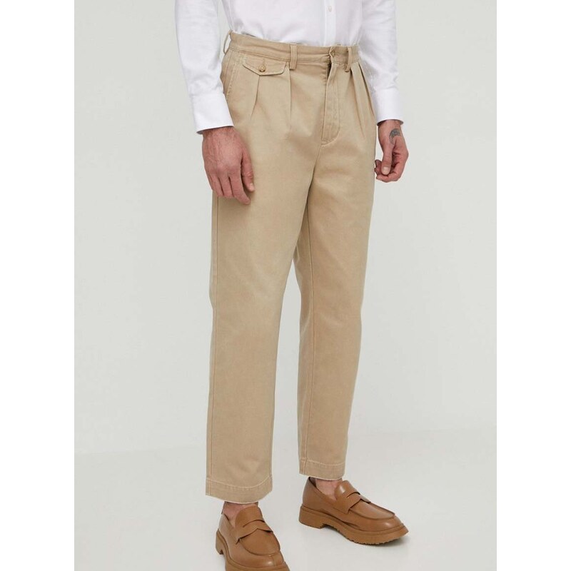 Bavlněné kalhoty Polo Ralph Lauren béžová barva, ve střihu chinos, 710850209