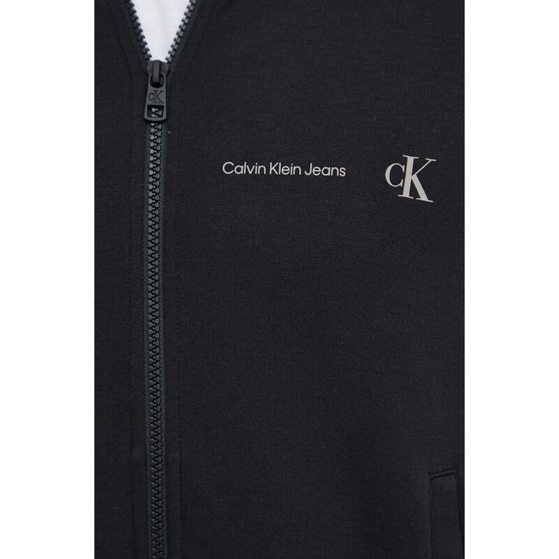 Mikina Calvin Klein Jeans pánská, černá barva, s potiskem, J30J325493