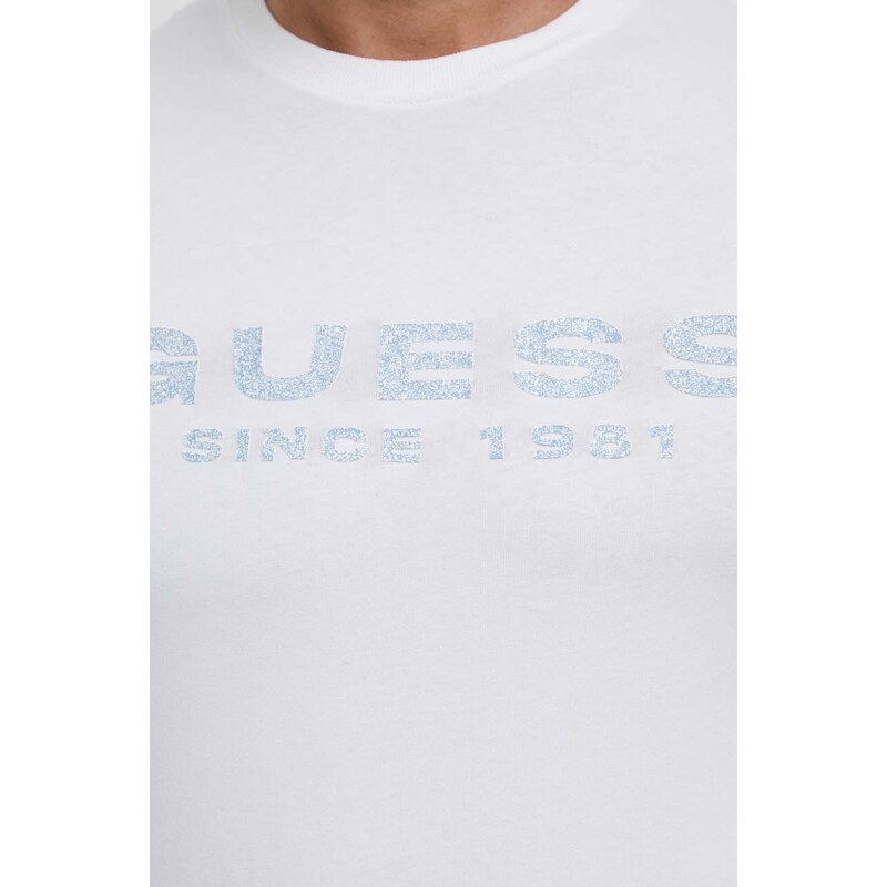 Tričko Guess bílá barva, s potiskem, M4GI61 J1314