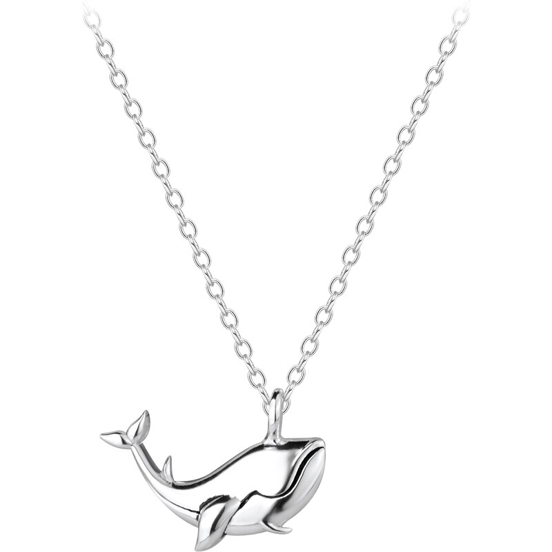 Flor de Cristal Stříbrný náhrdelník s velrybou