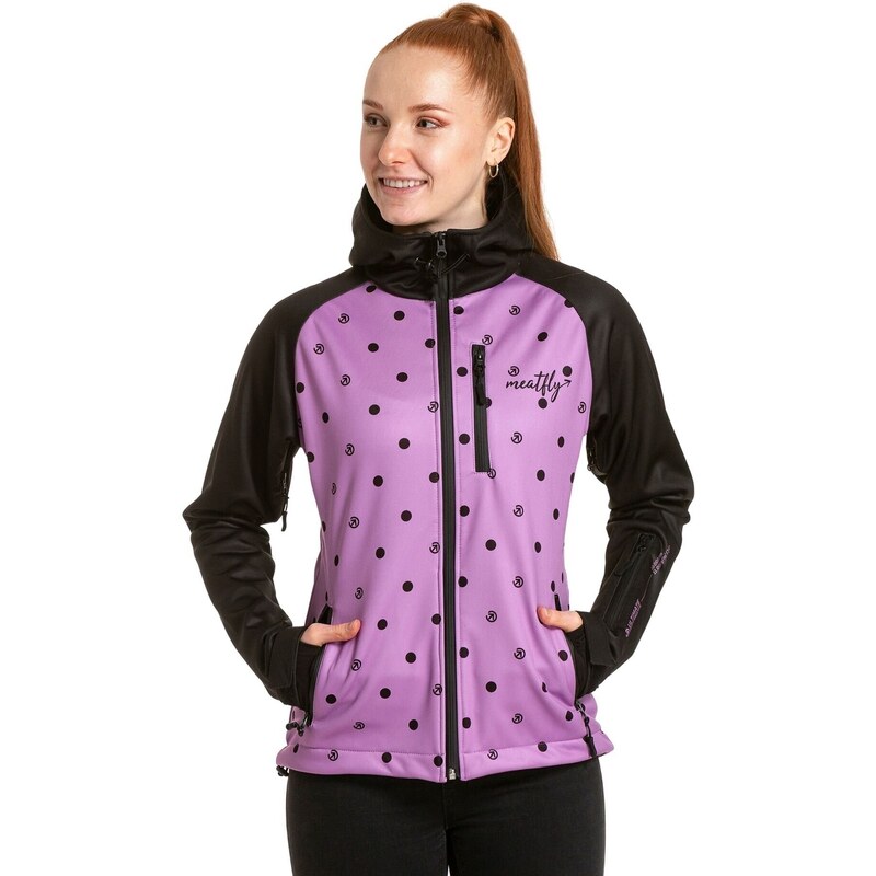 Meatfly dámská softshell bunda Zaja Purple Dots | Fialová