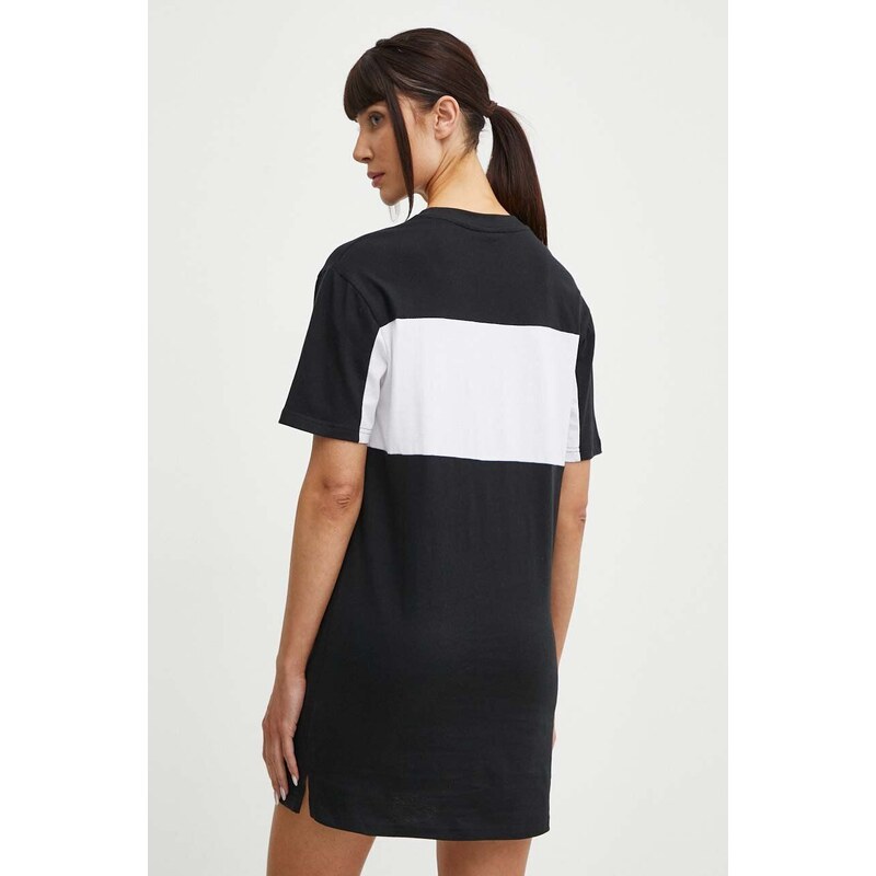 Bavlněné šaty Fila Lishui černá barva, mini, oversize, FAW0776