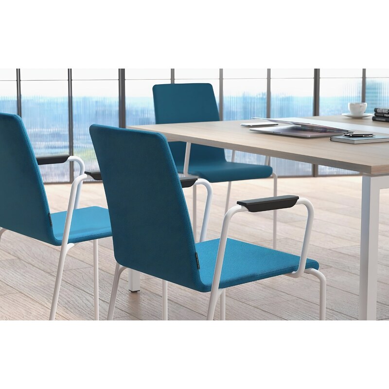Narbutas Modrá čalouněná konferenční židle MOON s područkami