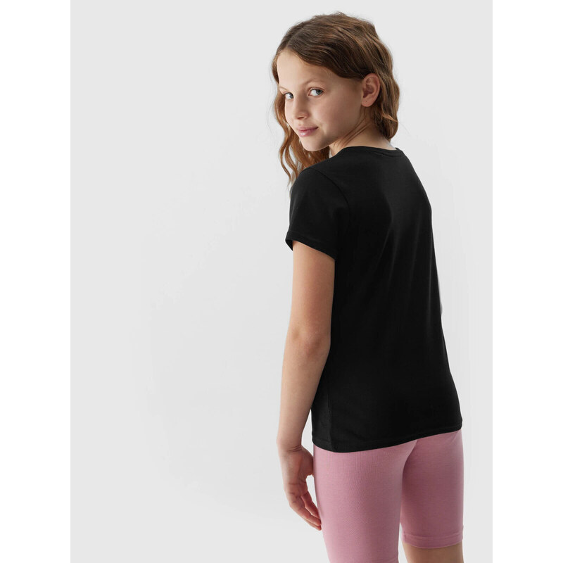 Dívčí hladké tričko 4F - černé