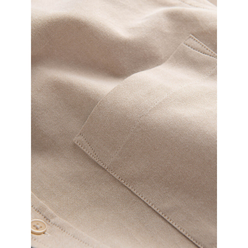 Ombre Men's REGILAR FIT cotton shirt with pocket - beige