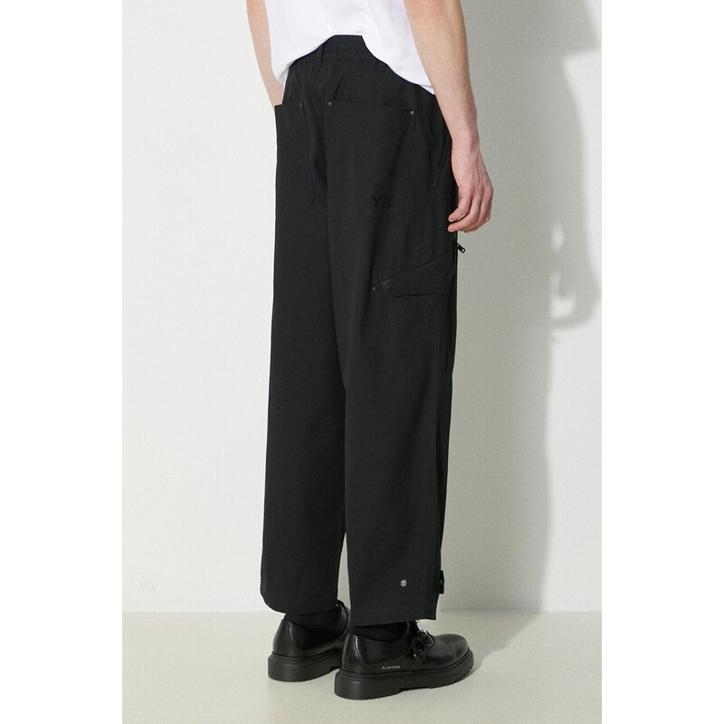 Bavlněné kalhoty Y-3 Workwear Cargo Pants černá barva, ve střihu cargo, IN4345