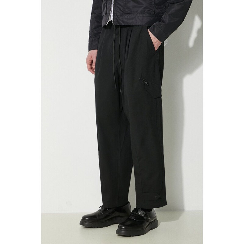 Bavlněné kalhoty Y-3 Workwear Cargo Pants černá barva, ve střihu cargo, IN4345