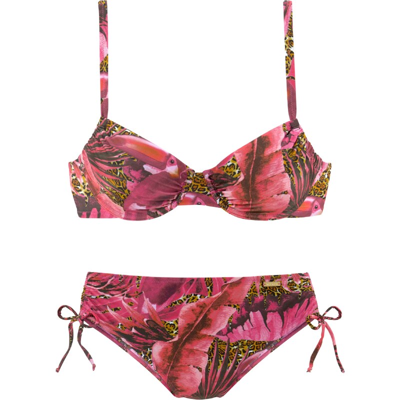 LASCANA Bikiny Elena tmavě žlutá / růžová / magenta / černá