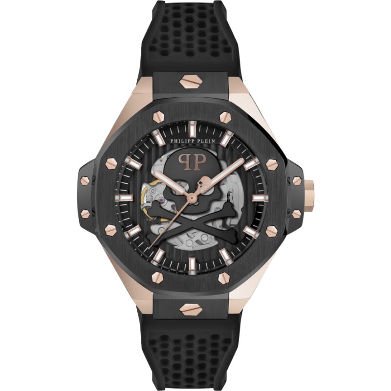 Philipp Plein | $KELETON ROYAL hodinky | Černá;růžové zlato
