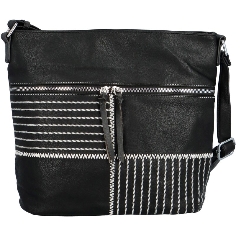 Firenze Trendy dámská koženková crossbody kabelka Apille, černá