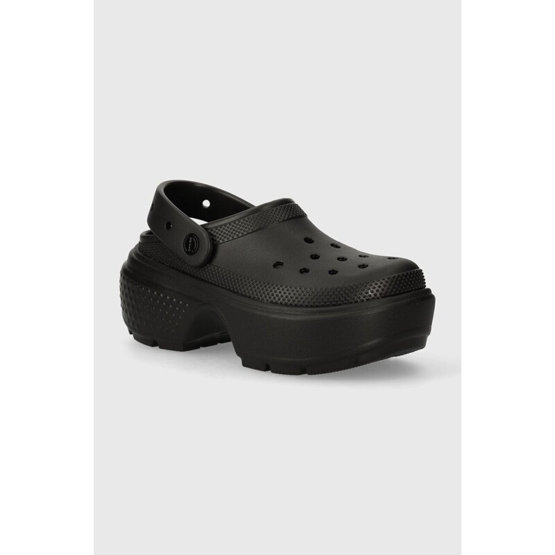 Pantofle Crocs Stomp Slide dámské, černá barva, na platformě, 209347.001