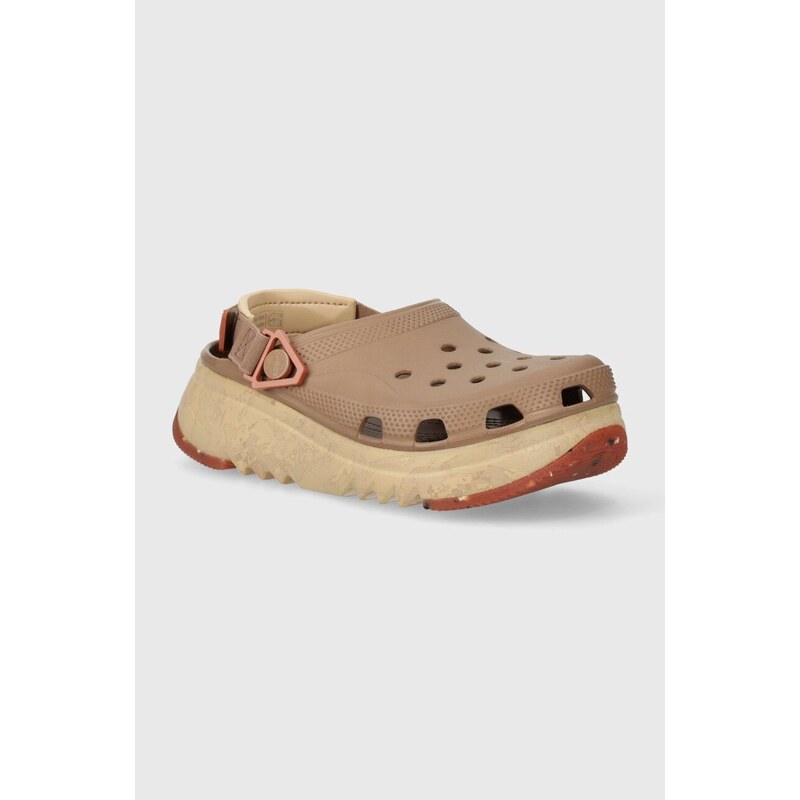 Pantofle Crocs Hiker High XCSP dámské, hnědá barva, na platformě, 209643.2Q9