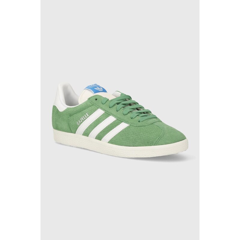 Semišové sneakers boty adidas Originals Gazelle zelená barva, IG1634