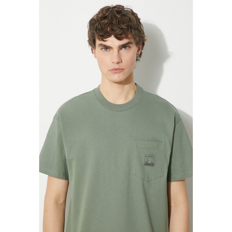 Bavlněné tričko Carhartt WIP S/S Field Pocket T-Shirt zelená barva, I033265.1YFXX