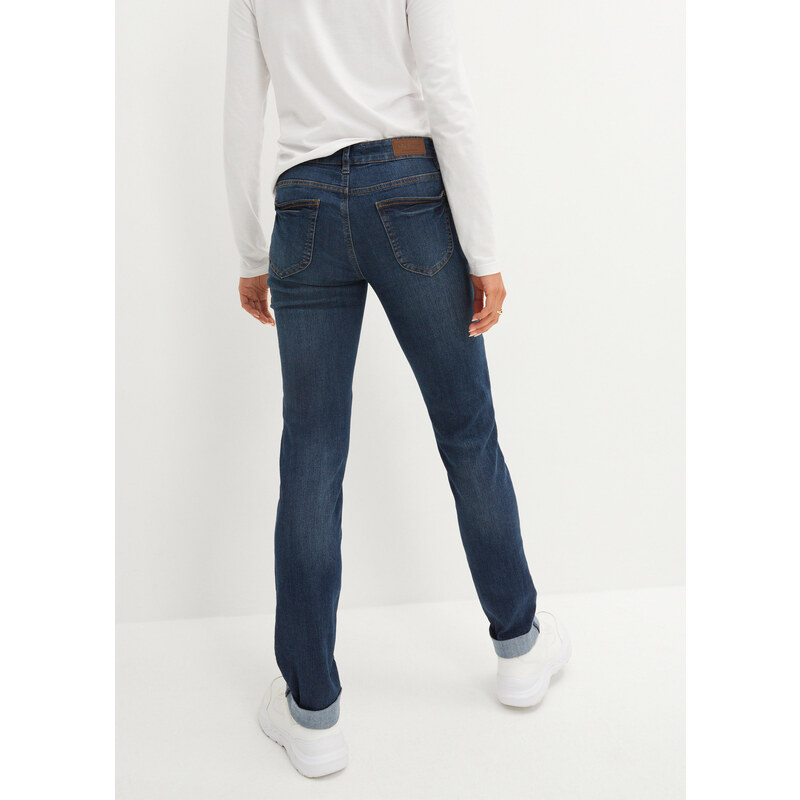 bonprix Pohodlné strečové džíny STRAIGHT Modrá