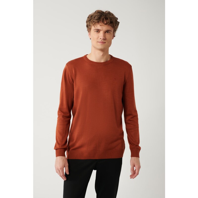 Avva Men's Tile Knitwear Sweater Crew Neck Non Pilling Regular Fit