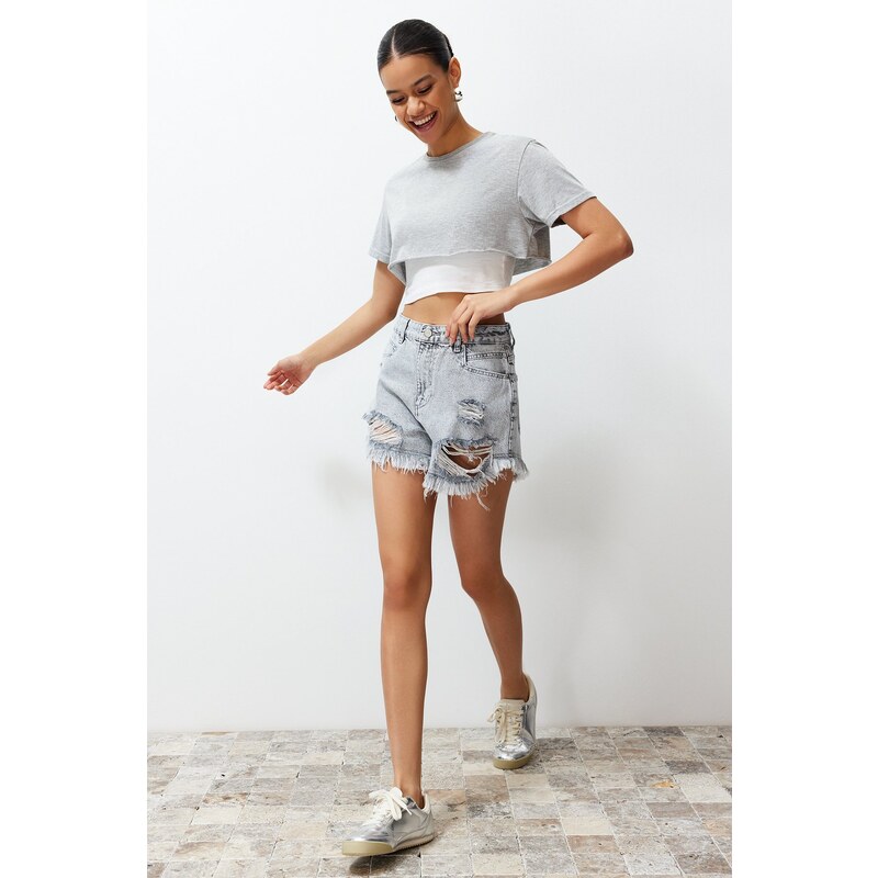 Trendyol Gray Shorts & Bermuda