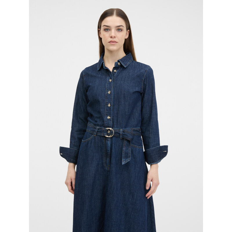 Orsay Tmavě modré dámské košilové šaty - Dámské