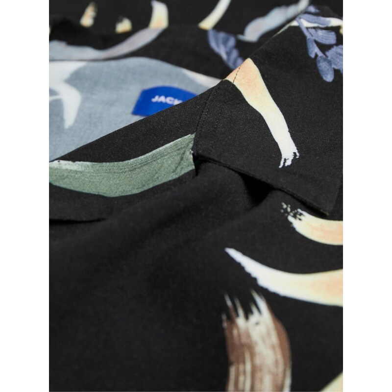 Černá pánská vzorovaná košile s krátkým rukávem Jack & Jones Luke - Pánské