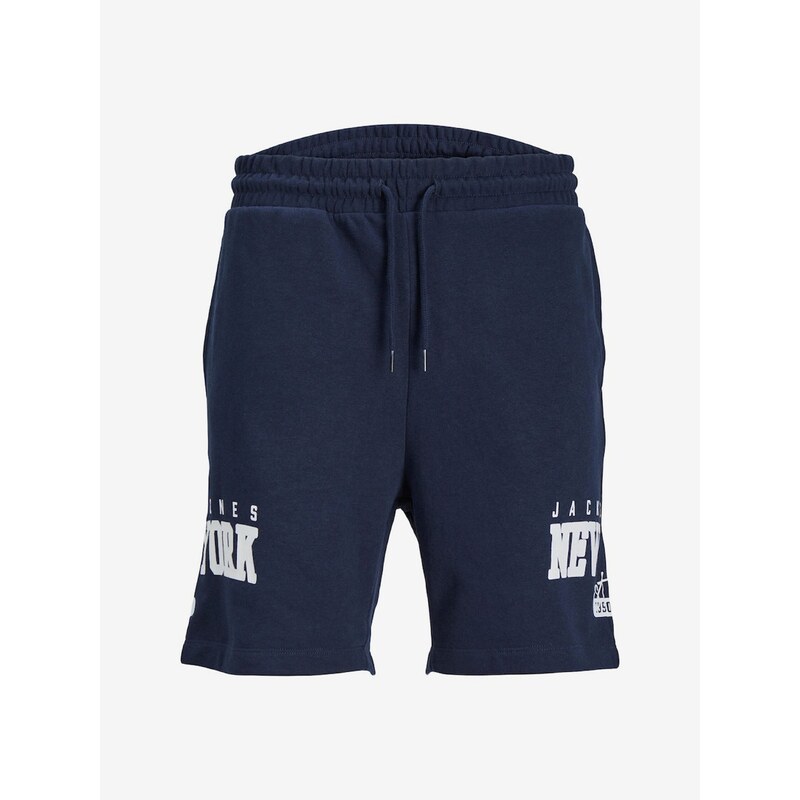 Tmavě modré pánské teplákové kraťasy Jack & Jones Cory - Pánské